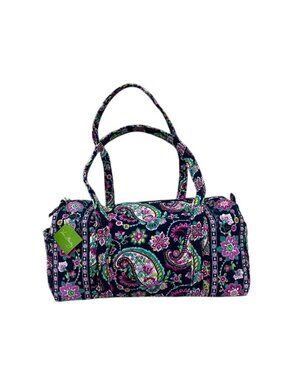 Vera Bradley Small Duffel Petal Paisley Print Over Night Bag Pockets Zip Closure